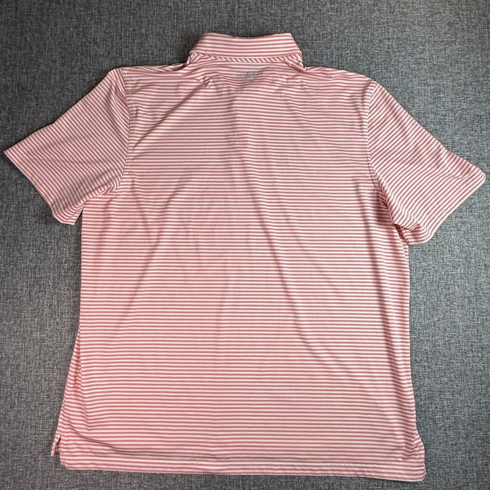 Vineyard Vines Performance Golf Polo Mens Pink White Striped | 2XL - Picture 5 of 11